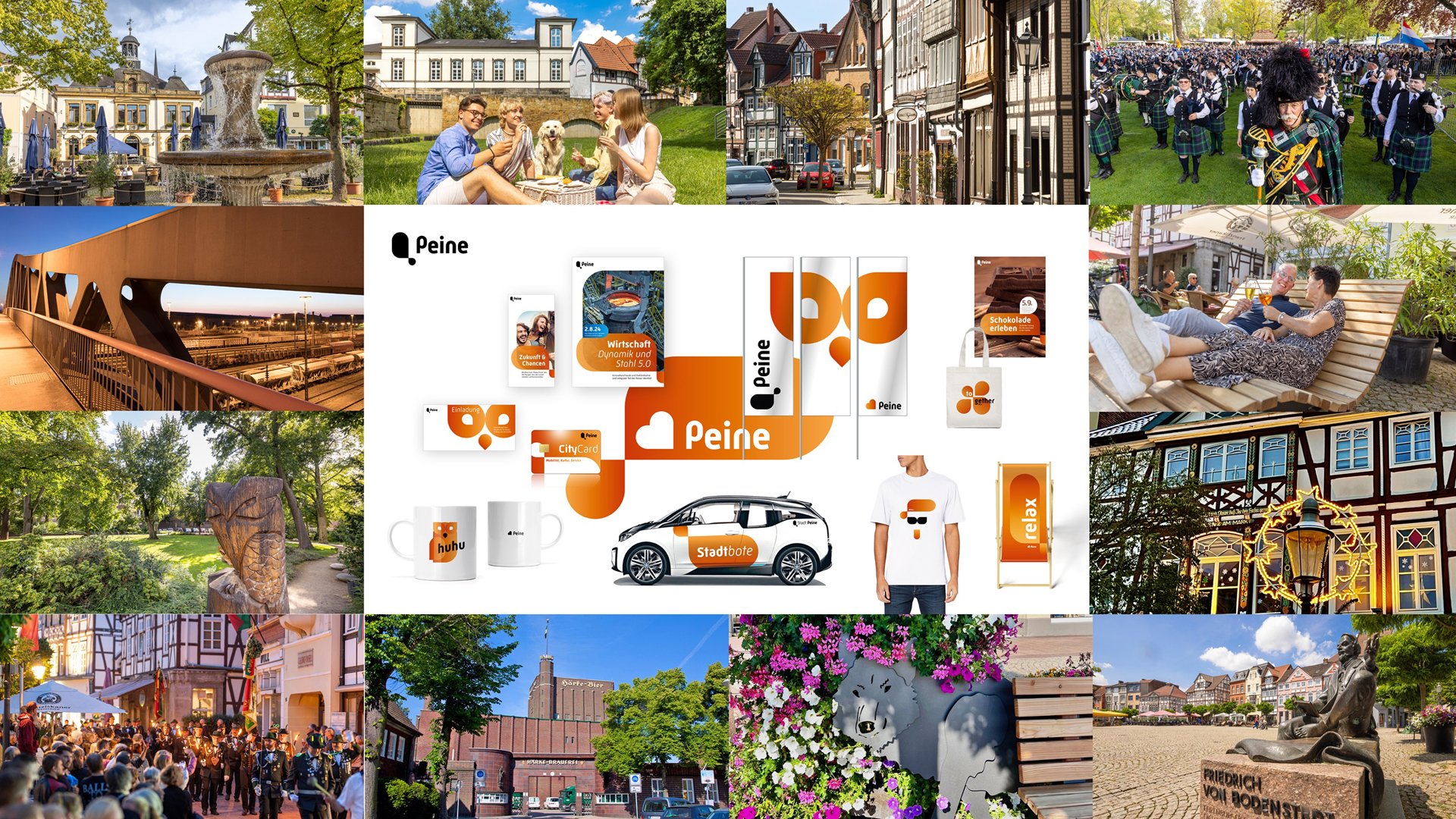 Das Bild zeigt ein Collage mit vielen Bildern aus Peine.