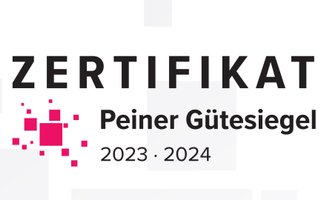 Das Bild zeigt das Gütesiegel, das Peine Marketing alle zwei Jahre im Einzelhandel vergibt.