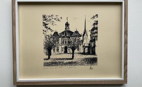 Das Bild zeigt eine gezeichnete Ansicht von Peine.