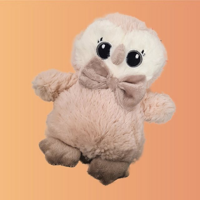 Das Bild zeigt eine Plüschtier-Eule. 