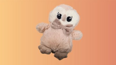 Das Bild zeigt eine Plüschtier-Eule. 