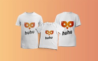 Das Bild zeigt drei Tshirts für alle Geschlechter mit einem Eulengesicht drauf. 