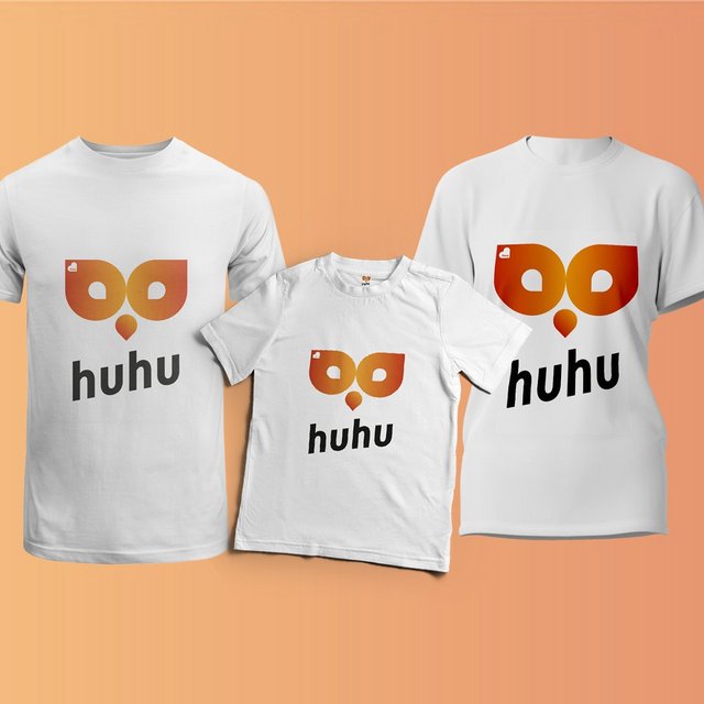 Das Bild zeigt drei Tshirts für alle Geschlechter mit einem Eulengesicht drauf. 